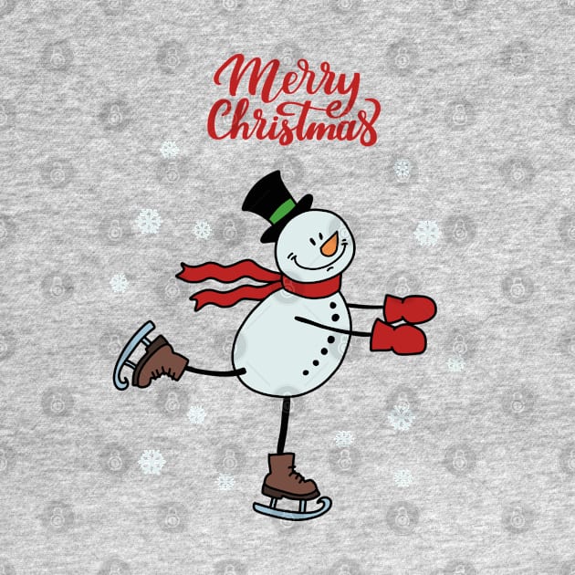 Ice Skating Snowman by valentinahramov